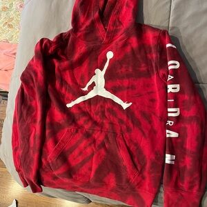 Red tie died air Jordan sweatshirt